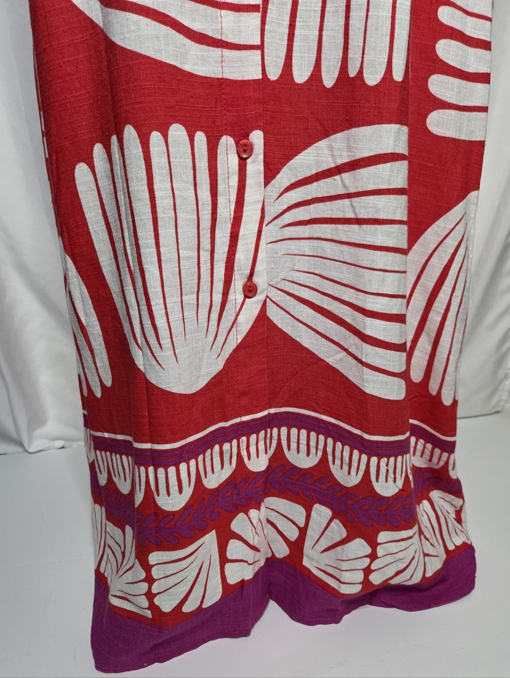 NWT- White Closet Elements Red & White Button-Front Belted Maxi Sundress - Picture 8 of 9